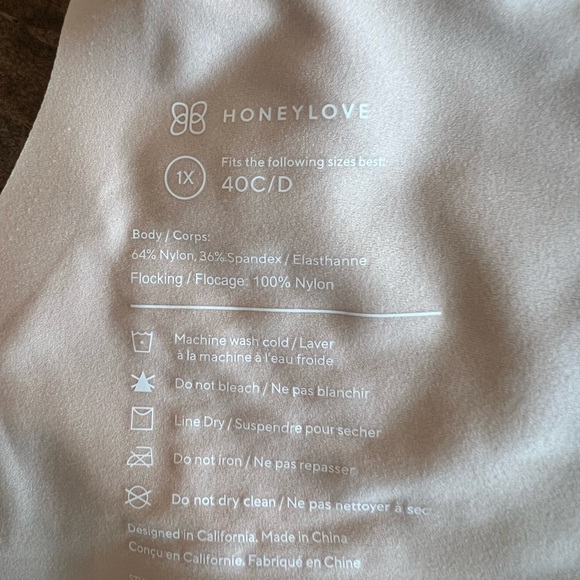 Honeylove Cream/Nude Women's Bra 1X, size 40 C/D, NWT, plus size full coverage - Picture 7 of 7